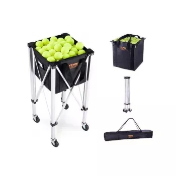Portable Tennis Ball Hopper Cart: 150/180 Balls, Swivel